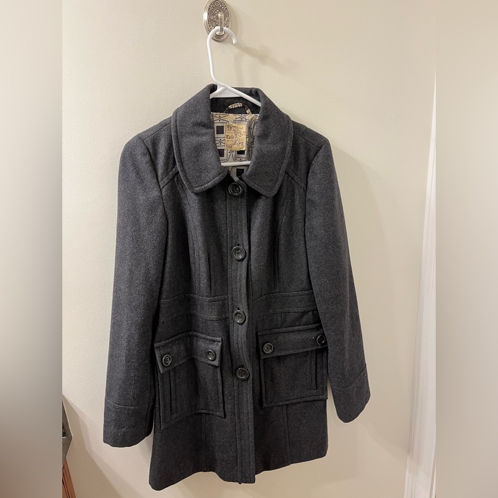 Tulle Charcoal Pea Coat